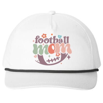 Retro Football Mom Game Groovy American Football Mama Gift Snapback Five-Panel Rope Hat