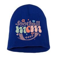 Retro Football Mom Game Groovy American Football Mama Gift Short Acrylic Beanie