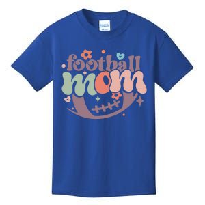 Retro Football Mom Game Groovy American Football Mama Gift Kids T-Shirt