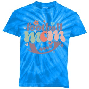 Retro Football Mom Game Groovy American Football Mama Gift Kids Tie-Dye T-Shirt