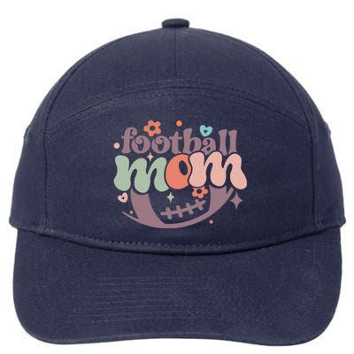 Retro Football Mom Game Groovy American Football Mama Gift 7-Panel Snapback Hat