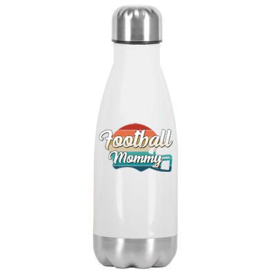 Retro Football Mommy Helmet Player Jersey Team Mom Gift Stainless Steel Insulated Water Bottle