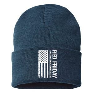 Red Friday Military Remember Everyone Deployed Sustainable Knit Beanie