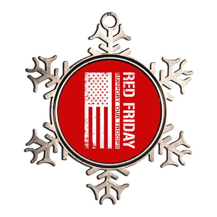 Red Friday Military Remember Everyone Deployed Metallic Star Ornament