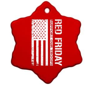 Red Friday Military Remember Everyone Deployed Ceramic Star Ornament