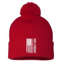 Red Friday Military Remember Everyone Deployed Pom Pom 12in Knit Beanie