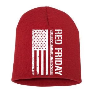 Red Friday Military Remember Everyone Deployed Short Acrylic Beanie