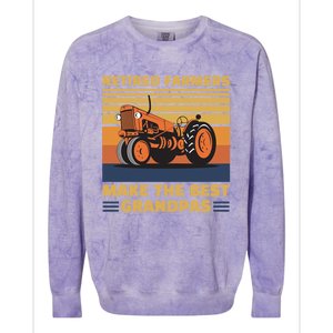 Retired Farmers Make The Best Grandpas Gift Colorblast Crewneck Sweatshirt