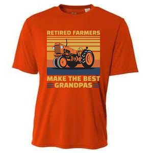 Retired Farmers Make The Best Grandpas Gift Cooling Performance Crew T-Shirt