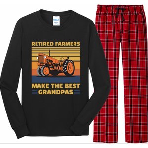 Retired Farmers Make The Best Grandpas Gift Long Sleeve Pajama Set