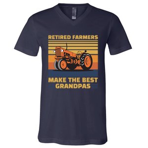 Retired Farmers Make The Best Grandpas Gift V-Neck T-Shirt