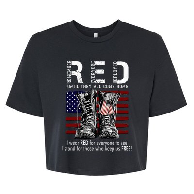 R.E.D Friday Military Remember Everyone Deployed Bella+Canvas Jersey Crop Tee