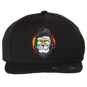 Rainbow Flag Monkey Lgbt Pride Gay Gorilla Gift Wool Snapback Cap