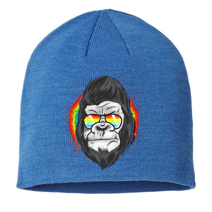 Rainbow Flag Monkey Lgbt Pride Gay Gorilla Gift Sustainable Beanie