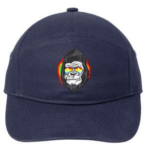 Rainbow Flag Monkey Lgbt Pride Gay Gorilla Gift 7-Panel Snapback Hat