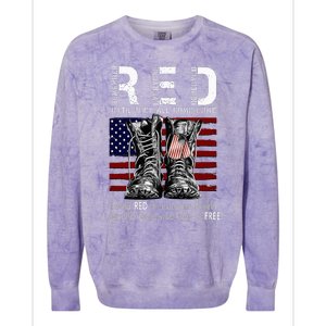 R.E.D Friday Military Remember Everyone Deployed Colorblast Crewneck Sweatshirt