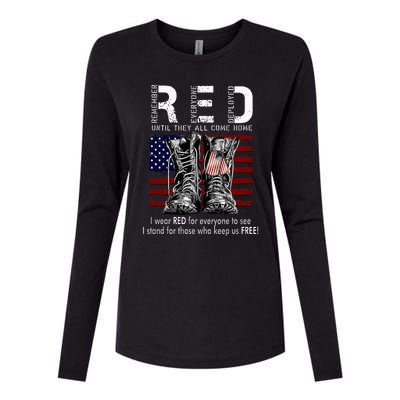 R.E.D Friday Military Remember Everyone Deployed Womens Cotton Relaxed Long Sleeve T-Shirt