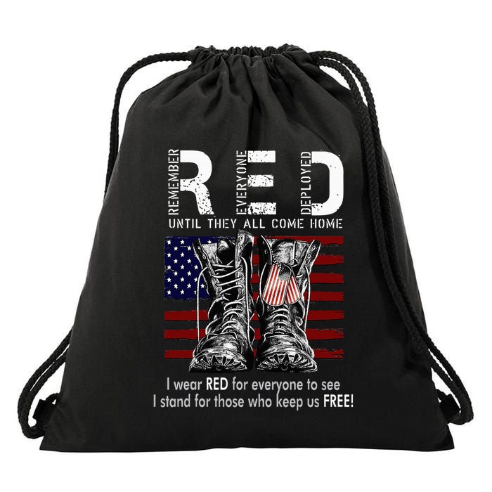 R.E.D Friday Military Remember Everyone Deployed Drawstring Bag