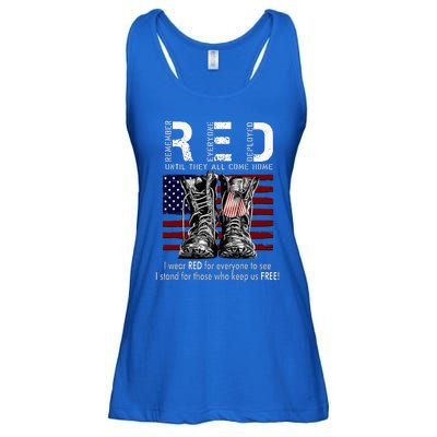 R.E.D Friday Military Remember Everyone Deployed Ladies Essential Flowy Tank