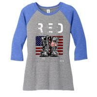 R.E.D Friday Military Remember Everyone Deployed Women's Tri-Blend 3/4-Sleeve Raglan Shirt