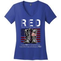 R.E.D Friday Military Remember Everyone Deployed Women's V-Neck T-Shirt