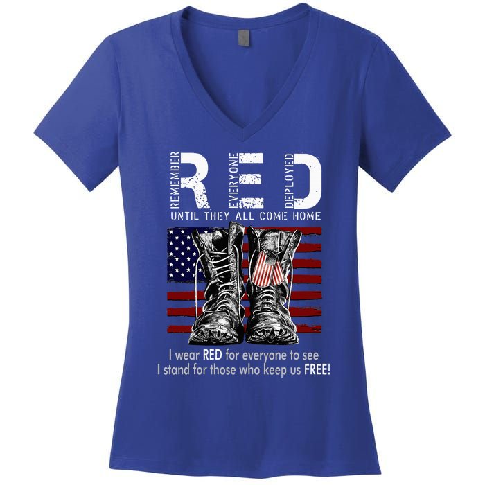 R.E.D Friday Military Remember Everyone Deployed Women's V-Neck T-Shirt