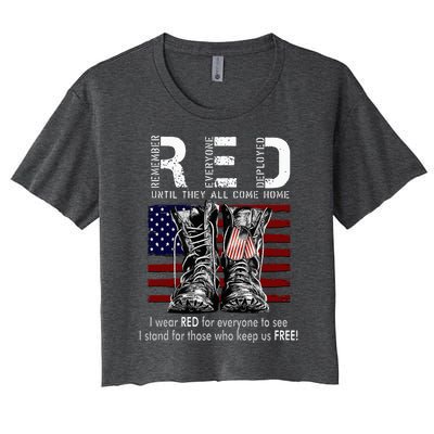 R.E.D Friday Military Remember Everyone Deployed Women's Crop Top Tee