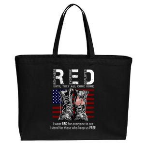 R.E.D Friday Military Remember Everyone Deployed Cotton Canvas Jumbo Tote