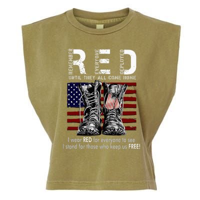 R.E.D Friday Military Remember Everyone Deployed Garment-Dyed Women's Muscle Tee