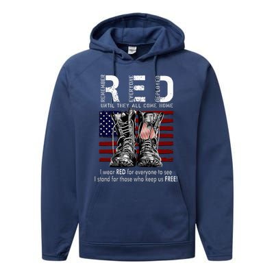 R.E.D Friday Military Remember Everyone Deployed Performance Fleece Hoodie