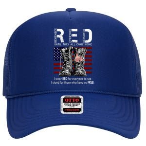 R.E.D Friday Military Remember Everyone Deployed High Crown Mesh Back Trucker Hat