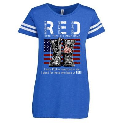 R.E.D Friday Military Remember Everyone Deployed Enza Ladies Jersey Football T-Shirt