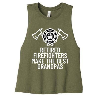 Retired Firefighters Make The Best Grandpas Fire Gift Great Gift Women's Racerback Cropped Tank