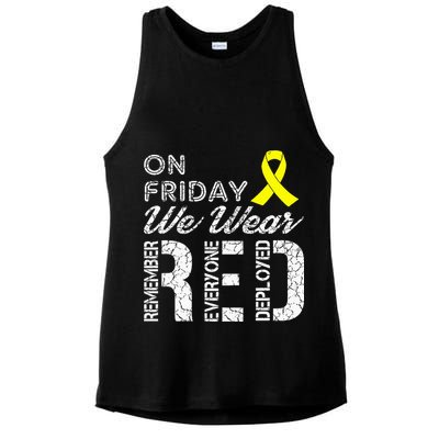 Red Friday Military R.E.D. On Friday We Wear Red Ladies PosiCharge Tri-Blend Wicking Tank