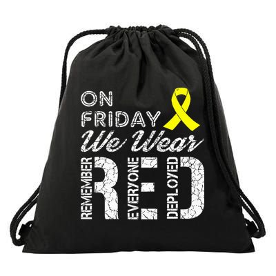 Red Friday Military R.E.D. On Friday We Wear Red Drawstring Bag