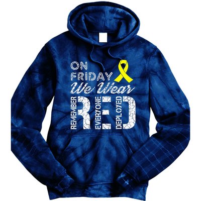 Red Friday Military R.E.D. On Friday We Wear Red Tie Dye Hoodie