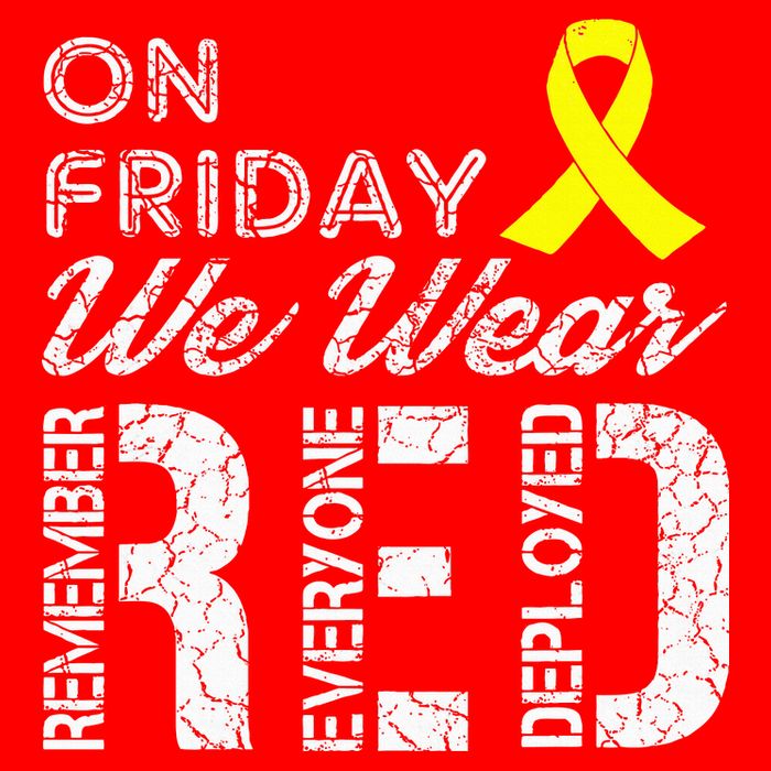 Red Friday Military R.E.D. On Friday We Wear Red Full-Length Apron With Pockets