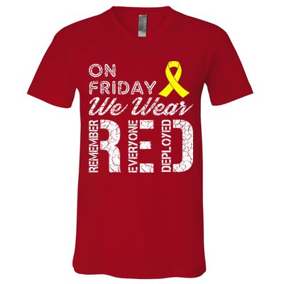 Red Friday Military R.E.D. On Friday We Wear Red V-Neck T-Shirt