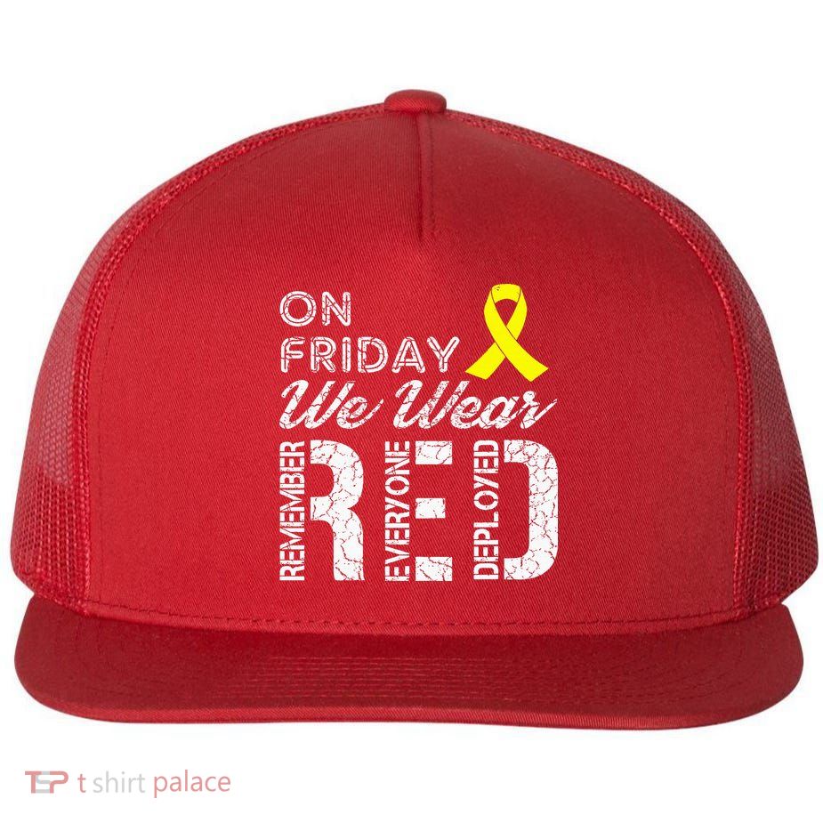 Red Friday Military R.E.D. On Friday We Wear Red Flatbill Hat