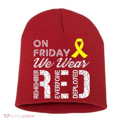 Red Friday Military R.E.D. On Friday We Wear Red Short Acrylic Beanie
