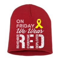 Red Friday Military R.E.D. On Friday We Wear Red Short Acrylic Beanie