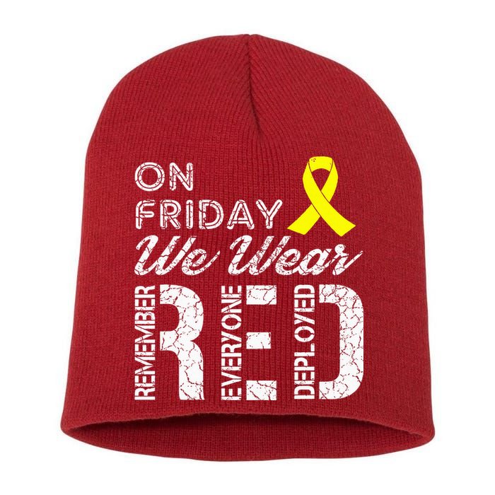 Red Friday Military R.E.D. On Friday We Wear Red Short Acrylic Beanie