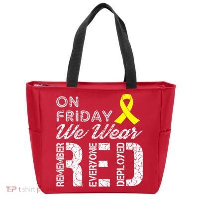 Red Friday Military R.E.D. On Friday We Wear Red Zip Tote Bag
