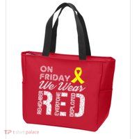 Red Friday Military R.E.D. On Friday We Wear Red Zip Tote Bag