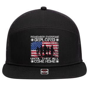 Red Friday Military Remember Everyone Deployed 7 Panel Mesh Trucker Snapback Hat