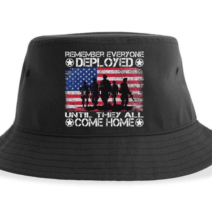 Red Friday Military Remember Everyone Deployed Sustainable Bucket Hat