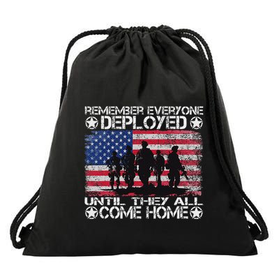 Red Friday Military Remember Everyone Deployed Drawstring Bag