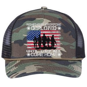 Red Friday Military Remember Everyone Deployed Retro Rope Trucker Hat Cap