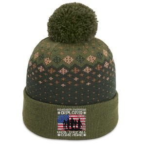 Red Friday Military Remember Everyone Deployed The Baniff Cuffed Pom Beanie