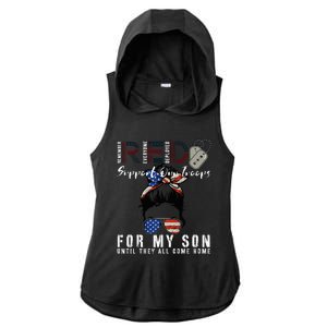 Red Friday Military I Wear Red For My Son Remember Everyone Ladies PosiCharge Tri-Blend Wicking Draft Hoodie Tank